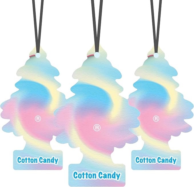 Car Air Freshener | Hanging Paper Tree for Home or Car | Cotton Candy | 3 Pack