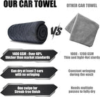 24"x36" Twisted Loop Car Drying Towel, 1400GSM, Streak Free, Lint Free, Reusable, Double Sided Super Absorbent, Car Accessories, Microfiber Cleaning Cloth for Car, Truck, SUV