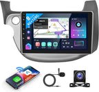 8 CORE 8G+128G Android Car Stereo for Honda Fit 2008-2013 with Wireless Carplay 10.1” Touchscreen Bluetooth 5.0 Car Radio with GPS Navigation, WiFi, Android Auto, DSP, AM/FM/RDS Radio, Backup Camera