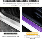 4PCS Car Door Sill Protector, 3D Carbon Fiber Vehicle Entry Edge Guard Trim, Anti-Scratch Automotive Threshold Sill Cover Strips Accessories, Universal for SUV, Sedan, Truck (Purple)