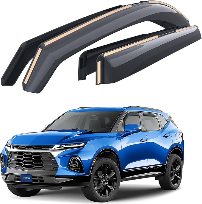 Goodyear Shatterproof in-Channel Window Deflectors for Chevrolet (Chevy) Blazer 2019-2026, Rain Guards, Window Visors for Cars, Vent Deflector, Car Accessories, 4 pcs - GY009000
