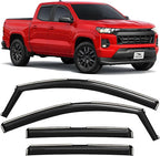Voron Glass in-Channel Extra Durable Rain Guards for Chevrolet (Chevy) Colorado 2023-2026 Crew Cab, Window Deflectors, Vent Window Visors, 4 Pieces - 200808