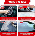 Auto Glass Cleaner & Oil Film Remover - Removes Water Spots, Rain Marks, Anti-Fog Spray for Windshield, Windows, Mirrors. Streak-Free Kit with Sponge, Restores Clarity on Tinted/Home Glass (5.2oz)