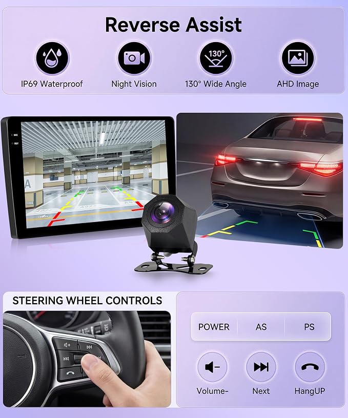 4G+64G Android 15 Car Stereo Radio for Toyota Corolla 2009-2013, Wireless Carplay Andorid auto Mirror Link 9'' INCELL Touchscreen GPS WiFi Bluetooth 5.0 FM/RDS EQ-32 SWC Backup Camera