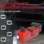 Cordless Electric Car Jack Kit for Milwaukee 18V Battery, Cordless Remote Control 5 Ton Hydraulic Car Jack with LED Light for Sedan, SUV,MPV,Truck (NO Battery