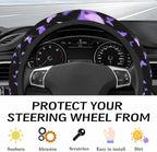 Steering Wheel Cover Accessories Neoprene Cover, Breathable Non-Slip Easy to Install Suitable for Women Men, 14.5-15.5 Inch for Car SUV Van Truck Universal - Butterfly
