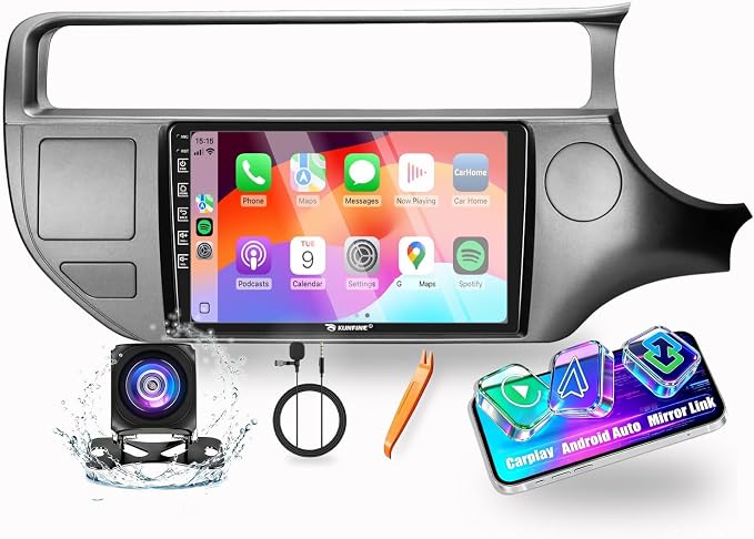 for Kia Rio 2016-2017 RHD Car CarPlay Android Auto Navigation Stereo GPS Radio Reverse Camera Display 9" IPS Touchscreen Headunit Tablet Pad Media Player, if Applicable Quad Core 2G+64G