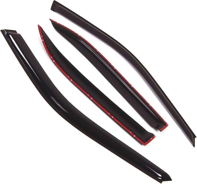 WD2-219 Dark Smoke 4 Pcs Set Window Visor (Outside Mount) Deflector Rain Guard Compatible with 1996-2000 Honda Civic Sedan