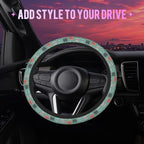 Cute Cat Face Steering Wheel Cover for Women Men Neoprene Breathable Wheel Cover Protector Anti-Slip Car Accessories Universal 15 Inch Fit for Cars Trucks Vehicles
