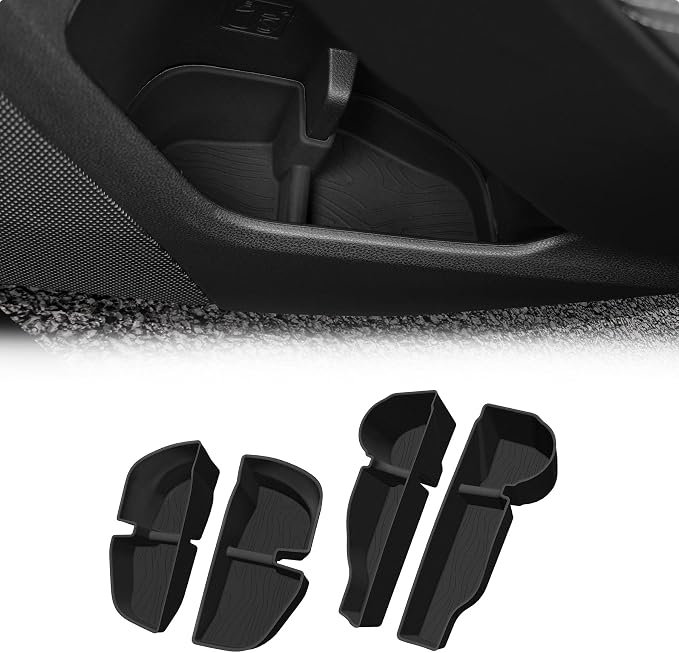 Car Door Storage Box for 2023-2026 Subaru Crosstrek Accessories, Front & Rear Door Side Pocket Organizer with Car Cup Holder Insert, Non-Slip Waterproof Door Slot Protective Pad, 4 Pack