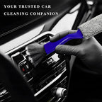 2 in 1 Duster for Car Clean, Portable Double Head Auto Detailing Brush, Soft Double-Ended Dust Removal Brush Interior Cleaning Tool for Most Vehicles, Car Accessories (Blue)