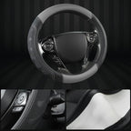Microfiber Leather Steering Wheel Cover for Honda Accord,Civic,CR-V,HR-V,Pilot(Black+Gray-Standard Size)
