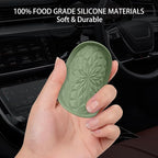ME.FAN Car Coasters for Cup Holders [4 Pack] - 2.75In Silicone Auto Mug Mats - Universal Non-Slip Recessed Car Interior Accessories Olive Green