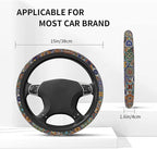 Car Steering Wheel Cover for Women Men, Non-Slip Mexican Talavera Tiles Steering Wheel Protector, Universal 14"-15" Fit for Cars, SUVs, Trucks (Mexican Talavera Tiles)