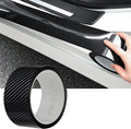 Car Door Edge Guards Carbon Fiber, 5D Gloss Black Vinyl Automotive Entry Sill Protector Wrap Film, Universal Self-Adhesive Auto Door Trim Strips Anti-Collision (33Ft x 2In)