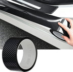 Car Door Edge Guards Carbon Fiber, 5D Gloss Black Vinyl Automotive Entry Sill Protector Wrap Film, Universal Self-Adhesive Auto Door Trim Strips Anti-Collision (33Ft x 2In)