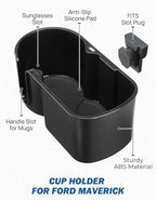 Cup Holder Compatible with Ford Maverick 2022-2025 2026 Rear Seat Cup Holder Organizer FIT Insert Expander, Hold 18-32 oz Bottle and Mugs