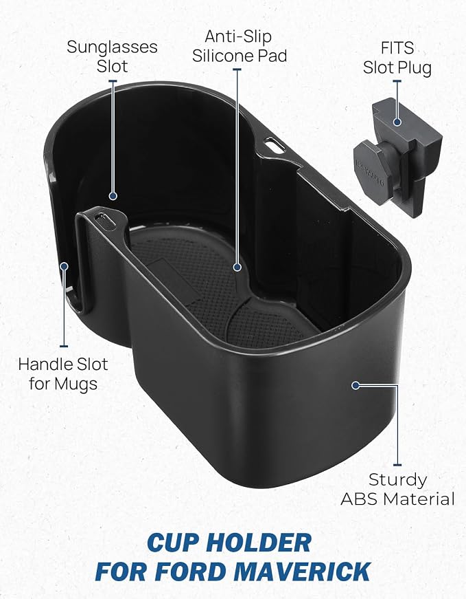 Cup Holder Compatible with Ford Maverick 2022-2025 2026 Rear Seat Cup Holder Organizer FIT Insert Expander, Hold 18-32 oz Bottle and Mugs
