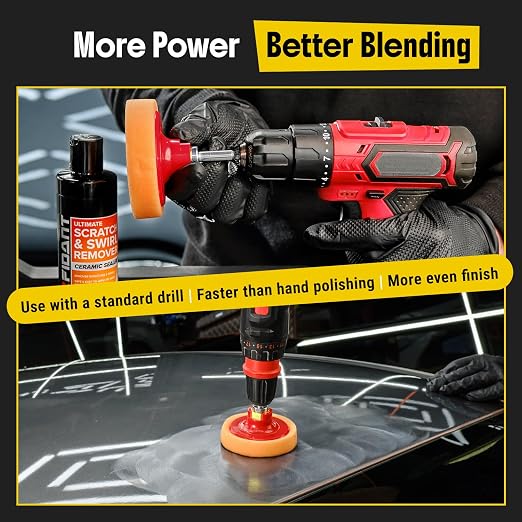 Scratch and Swirl Remover - Car Scratch Remover for Vehicles Paint - Polishing Compound for Cars - Paint Restorer Kit with Pad, Microfiber and Drill Attachment