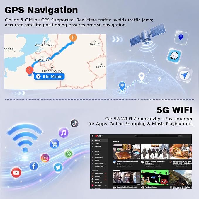 2+64G Car Radio for Toyota Corolla 2004 2005 2006 2007 2008 Wireless Carplay Android Car Stereo, 9 Inch Touchscreen with Android Auto 5G WiFi GPS Navigation AHD Backup Camera FM RDS