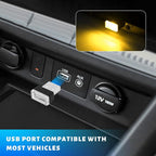 4 PCS USB LED Car Atmosphere Lamp, Mini Night LED Vehicle Trunk Ambient Lighting Kit, Portable Plug-in USB Interface Vehicle Decor Atmosphere Lamp, Interior Car Accessories (Yellow)