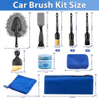 10PCS Car Detailing Brush, Ultra Soft Boars Hair Car Interior Exterior Detailing Brushes, Car Dash Duster Brush, Magic Sponge, Car Cleaning Gel, Car Accessories for Air Vents, Wheels, Leather Seat