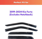KPY Rain Guards Fit for 2019-2024 Kia Forte, Out-Channel Window Visors Vent Wind Deflectors 4PC, Car Accessories for 19-24 Forte (Excludes Hatchback)