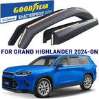 Goodyear Shatterproof in-Channel Window Deflectors for Toyota Grand Highlander 2024-2026, Rain Guards, Window Visors for Cars, Vent Deflector, Car Accessories, 4 pcs - GY008424