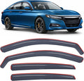 in Channel Window Visors for Honda Accord 2018 2019 2020 2021 2022, Wind Deflectors for Sun Rain & Ventilation, Light Smoky Blue, 4PCS