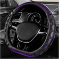 D-Shaped Steering Wheel Cover, Leather Car Wheel Protector with 3D Honeycomb Anti-Slip Design, Universal Breathable Comfy Cover Fits 14.5-15 Inch Steering Wheels, Car Accessories (Purple)