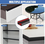 Slimline Cabinet Door Edge Protector, 3/4" Self Adhesive Peel and Stick Rubber Edge Guards, Flexible U Shaped Strips for Kitchen & Garbage Drawer Fronts, Edge Trims for Desks and Shelfves, Black, 10Ft
