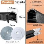 Car Door Edge Guards, 16.4Ft(5m) Car Accessories Door Protector Edge Guards Rubber Seal, Doors Edge Trim U Shape Edge Guards for Cars Trucks Suvs (Black)