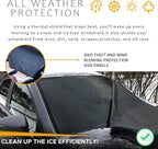Car Windshield Cover Large Enhanced 600D Oxford Fabric Windshield Frost Cover for Ice and Snow Frost Waterproof Wiper Front Window Protects UV Sunshade Cover for Most Cars SUV Vans (75" x 42")