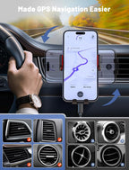 Wireless Car Charger, Auto-Clamping Car Mount 15W/10W/7.5W Fast Charging Air Vent Car Phone Mount Compatible with iPhone 15/14/13/13 Pro/12 Pro Max/12/11/10/8 Series, Samsung Galaxy Series Red