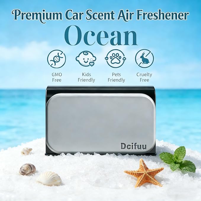 Stone Air Freshener - Car Odor Eliminator - Long Lasting Scent - Car Scent - VISOR CLIP INCLUDED (Ocean)
