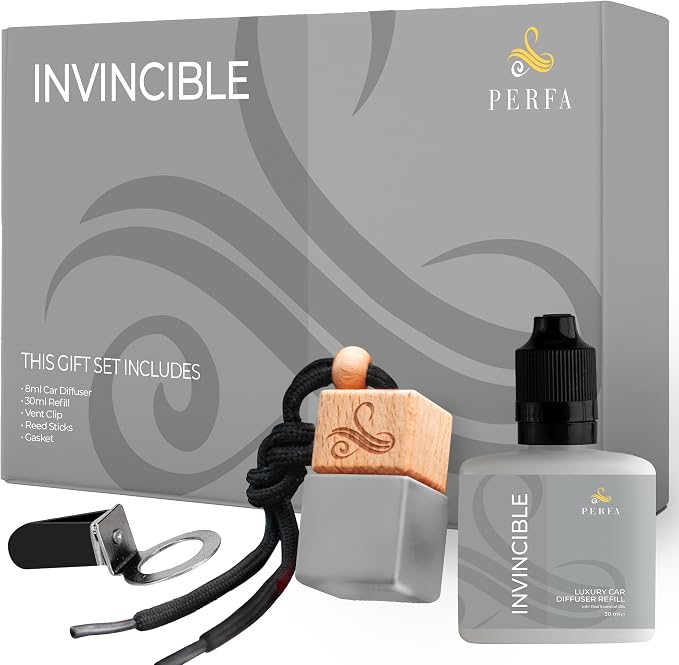 Invcturs Inspired Gift Set Car Air Freshener for Men | Car Air Freshener with Vent Clip 38ml Gift Set | Odor Eliminator | Marine Citrus, Warm Woods, Grapefruit | Automotive Perfume Diffuser by