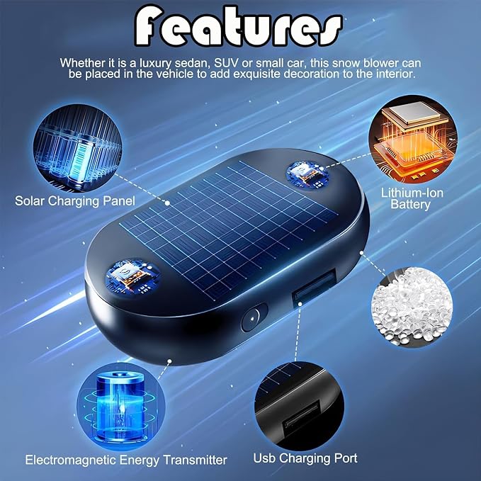 4pcs Solar Anti-Freeze Electromagnetic Car Snow Removal Device, Ca r Interference Antifreeze Instrument, Portable Car Defroster, Fast and Efficient Magical Ice Scrapers for C ar Windshield