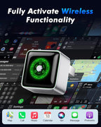 2-in-1 Wireless CarPlay Adapter - 1-Click Multi-Device Switch for Apple iPhone, 3s Auto-Connect, CarPlay & Android Auto, iOS 10+/Android 11+, Multi-User Seamless Connection, OTA Upgrade