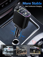 Starlight Retractable Car Charger with Retractable Cables, Starlight in Car Roof 4 in 1 Super Fast USB C Car Phone Charger, 2 USB Ports Starry Sky Adapter, Compatible with iPhone 17 16 15 14 13 12