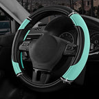 Leather Steering Wheel Cover - Made with PVC Leather - Anti-Slip, Universal Fit 14 1/2 inches to 15 inches - Mint