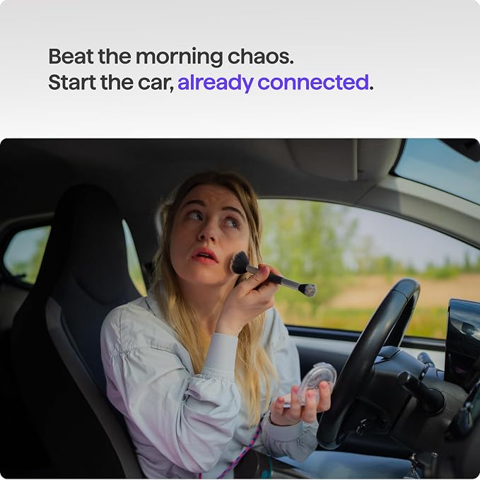 TWO+ Compatible with Android Auto & Apple Carplay 2-in-1 Wireless Adapter | Wireless Connection via Bluetooth & WiFi | iPhone X+ & Android 11+ | Multifunctional Button | Made in Europe