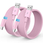 2Pack 10FT USB to USB C Fast Charging Cable for iPhone 17 16 15 Charger Cord, for Apple for iPhone 17 16 15/Pro/Pro Max/Plus Long Type C Car Carplay Cord for iPad Pro 12.9/11 for Android(Pink)
