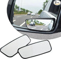2-Pack Car Blind Spot Mirror, 3.7" x 1.4" Curved Wideangle, High-Definition Glass Adjustable Anti-Glare, Universal Car Side Mirror (Black)