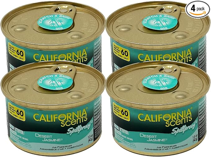 Spillproof Organic Air Freshener, Desert Jasmine, 1.5 Ounce Canister (Pack of 4)