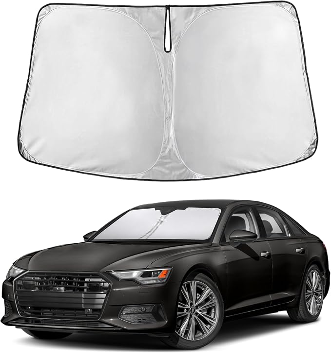 Windshield Sunshade Compatible for Audi A6 2019-2023 2024 2025, Sun Visor for Front Windshield & Window Sun Shade Cover, UV Heat Blocker & Protector, Car Accessories
