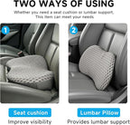 Car Seat Cushion - Memory Foam Seat Pad for Sciatica & Lower Back Pain Relief - Driving Cushion with Breathable Mesh Cover - Road Trip Essentials for Drivers (3D Gray)