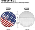 US Flag Steering Wheel Sun Shade Cover Cooling Steering Wheel Sun Block Anti-Heat Aluminum Foil Steering Wheel Cover Steering Wheel Sun Heat Shield for SUV Truck Van