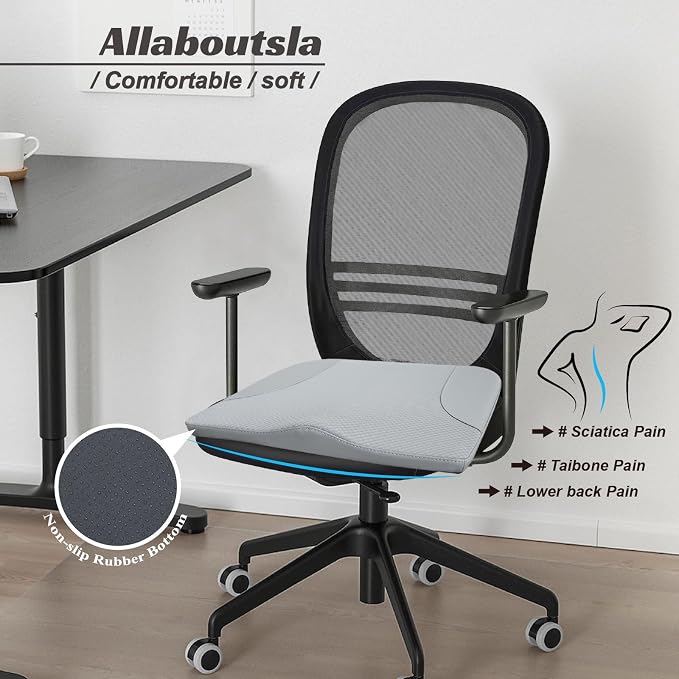 Car Seat Cushion, Car Seat Cushions for Long Driving | Comfortable Memory Foam Driver Seat Cushion, Automotive Seat Cushions, Butt Pillow for Car,Truck, Office Chair, Gray