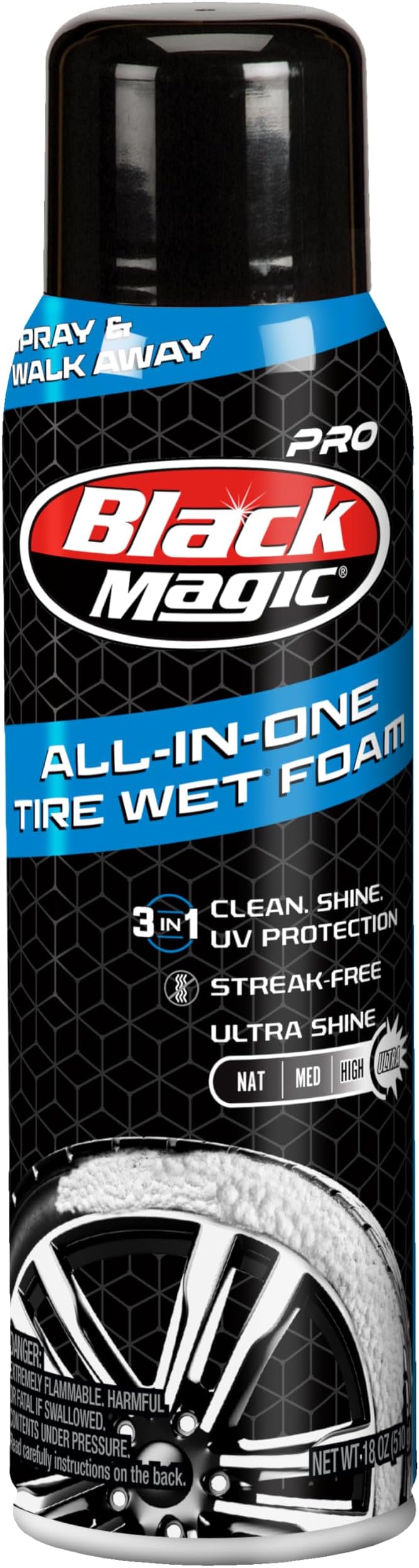 120255 All in One Tire Wet Foam Cleans, Shines & Protects Tires while Lifting away Grime, Grease & Dirt, Ultra Gloss Shine - Cherry Scent