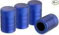 Tire Valve Stem Caps, Blue, 4 pcs/Pack, Anodized Aluminum Tire Valve Cap Set, Corrosion Resistant, Universal Stem Covers for Cars Trucks Motorcycles SUVs and Bikes